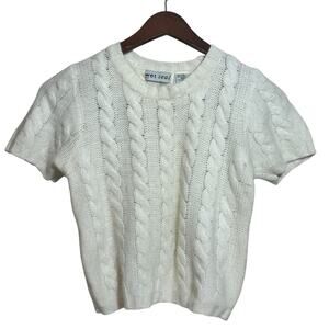 Wet Seal Cable Knit Size Medium Boho Cottagecore Fairycore Romantic Angora Blend
